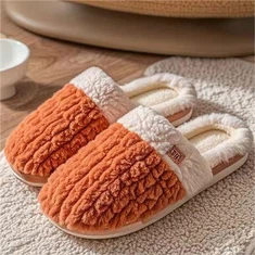 Теплые плюшевые хлопковые тапочки